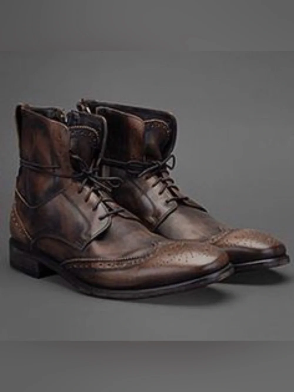 John Varvatos Collection Distressed Leather Boot Size EU 43 USA 10